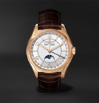 VACHERON CONSTANTIN - Fiftysix Automatic Complete Calendar 40mm 18-Karat Pink Gold and Alligator Watch, Ref. No. 4000E/000R-B438 - Silver