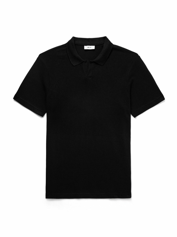 Photo: NN07 - Paul 3462 Slim-Fit Organic Cotton and Lyocell-Blend Piqué Polo Shirt - Black