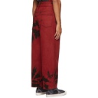 Feng Chen Wang Red and Black Tie-Dye Cargo Pants