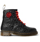 Dr. Martens - Bearbrick Faux Fur-Trimmed Quilted Leather Boots - Black