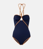 Johanna Ortiz Cutout halterneck swimsuit