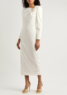 Roland Mouret Embellished Crepe Midi Dress Cream