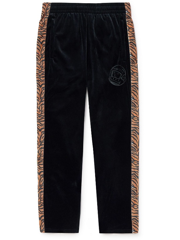 Photo: Billionaire Boys Club - Straight-Leg Tiger-Print Velour Sweatpants - Black
