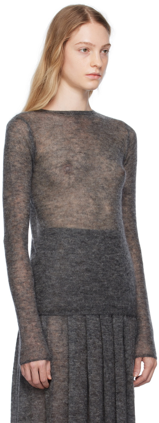 AURALEE Gray Crewneck Sweater