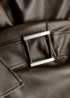 Stine Goya Belted Faux Leather Trench Coat Chocolate