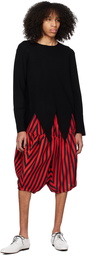 Comme des Garçons Homme Plus Red & Black Striped Trousers