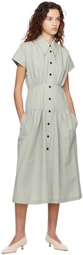 LOW CLASSIC Green Gathered Midi Dress