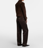 Tom Ford Pleated silk straight pants