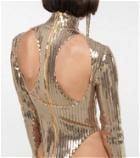 LaQuan Smith Sequin-embellished bodysuit