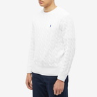 Polo Ralph Lauren Men's Cotton Cable Crew Knit in White