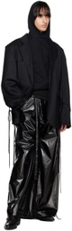 Parnell Mooney SSENSE Exclusive Black Pleated Trousers
