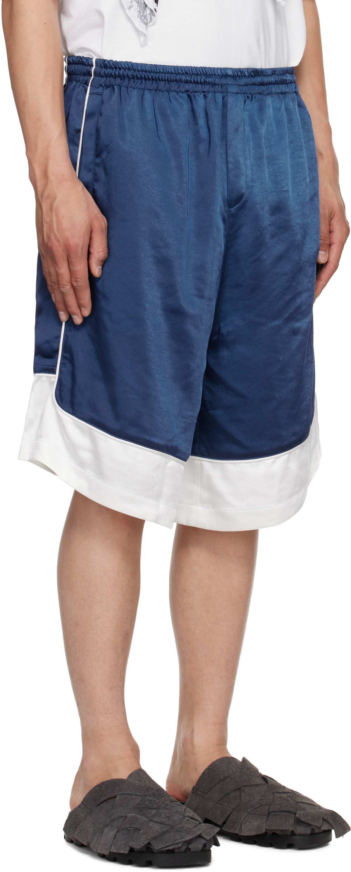 We11done Navy Selldone Track Shorts