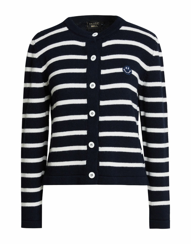 Photo: Joshua Sanders X Smiley World Womens Cardigan in Navy