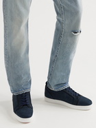 Christian Louboutin - Louis Junior Orlato Grosgrain-Trimmed Nubuck Sneakers - Blue