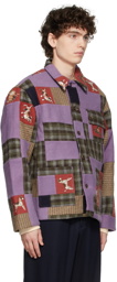 Bode Purple Patchwork Show Dog Quilt Jacket