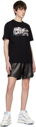 AMIRI Brown Drawstring Faux-Leather Shorts