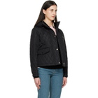 Burberry Black Cropped Quilted Nylon Hooded Jacket