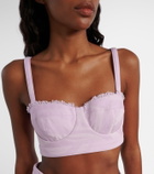 Pucci Marmo distressed denim bra top