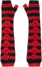 Chopova Lowena Red & Black Crawl Gloves