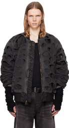 ALEXANDER DIGENOVA Black & Brown Double Layer Reversible Bomber Jacket
