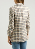 Veronica Beard Martel Dickey Checked Tweed Blazer Cream