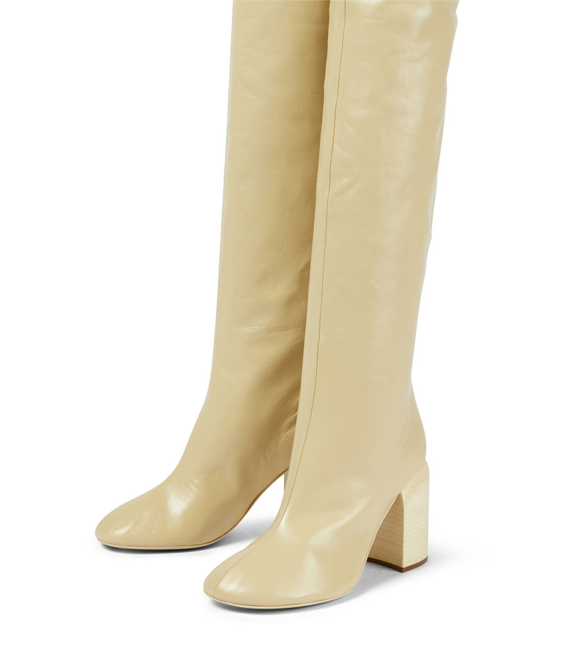 ロングブーツ JIL SANDER  Leather over-the-knee boots Leather over-the-knee boots in black - Jil Sander | Mytheresa