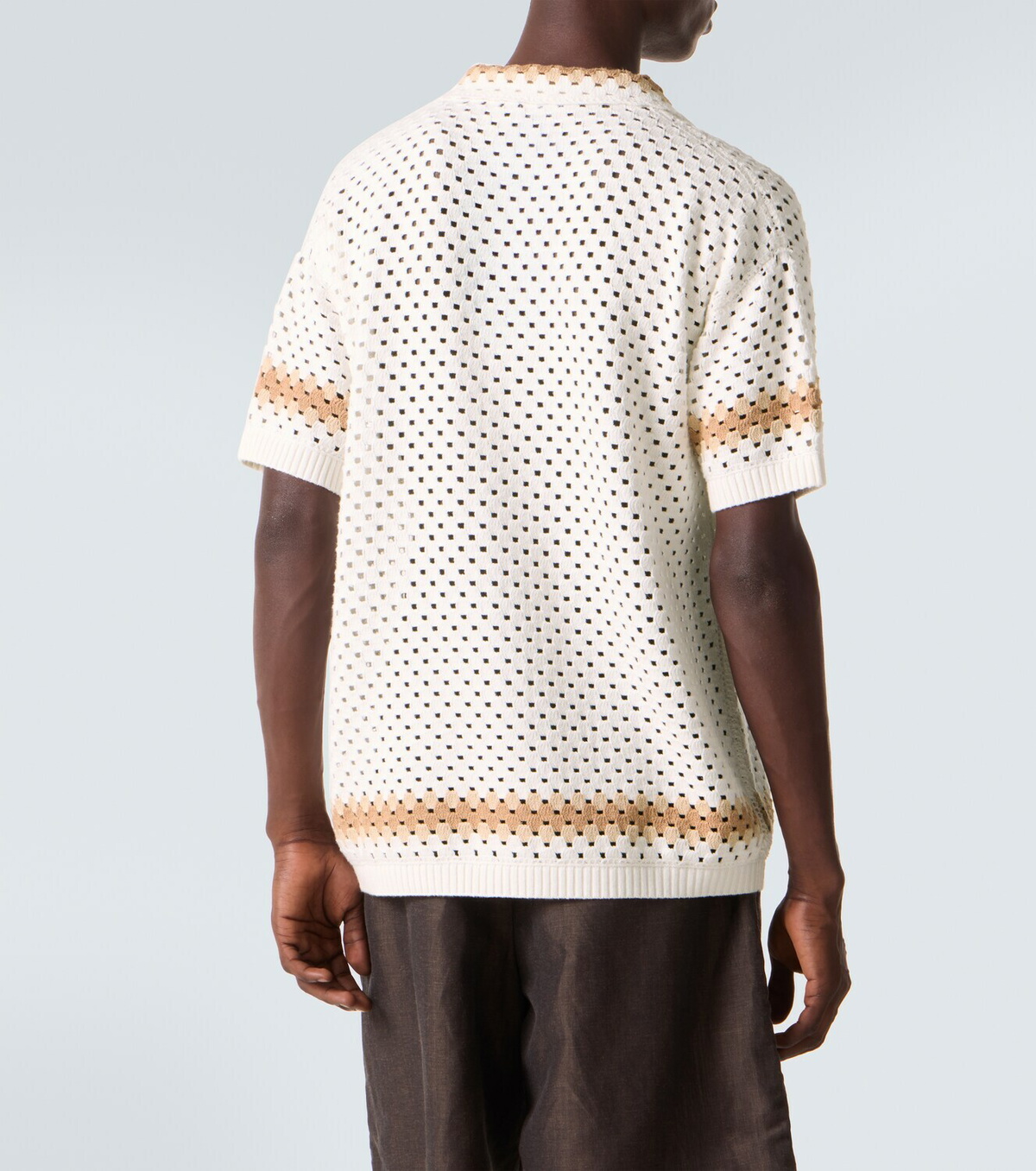 Frescobol Carioca Pinto crochet cotton bowling shirt