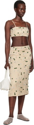 Christopher Esber Beige Embla Beaded Bandeau Tank Top