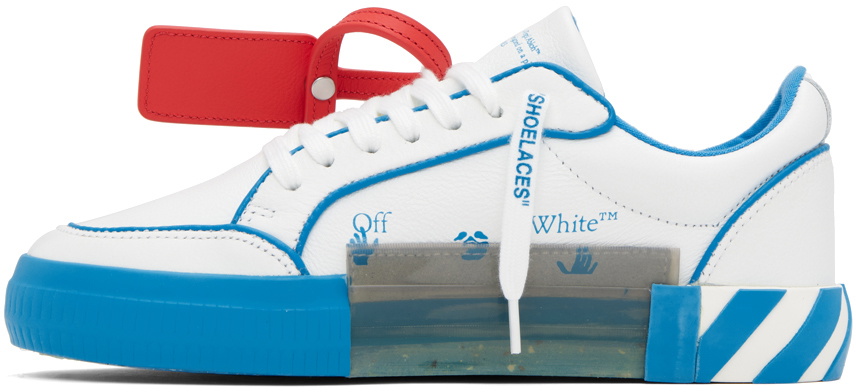 Off-White White & Blue Vulcanized Sneakers Off-White