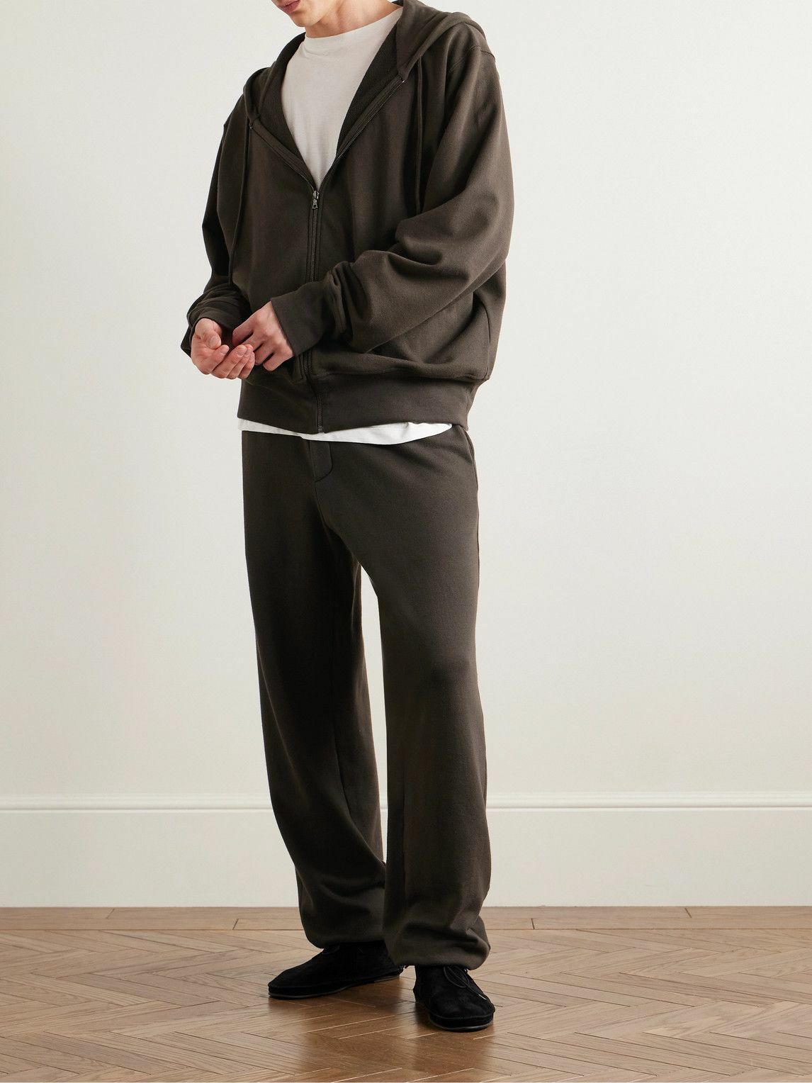 The Row - Roki Cotton and Cashmere-Blend Jersey Zip-Up Hoodie - Brown