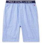 Polo Ralph Lauren - Logo-Embroidered Striped Cotton Pyjama Shorts - Blue