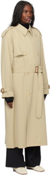 AURALEE Beige Wool Cavalry Twill Laminate Trench Coat