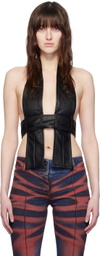 Raga Malak Black Eat Me Faux-Leather Camisole