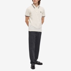 Fred Perry Authentic Men's Twin Tipped Polo Shirt in Ecru/Nut