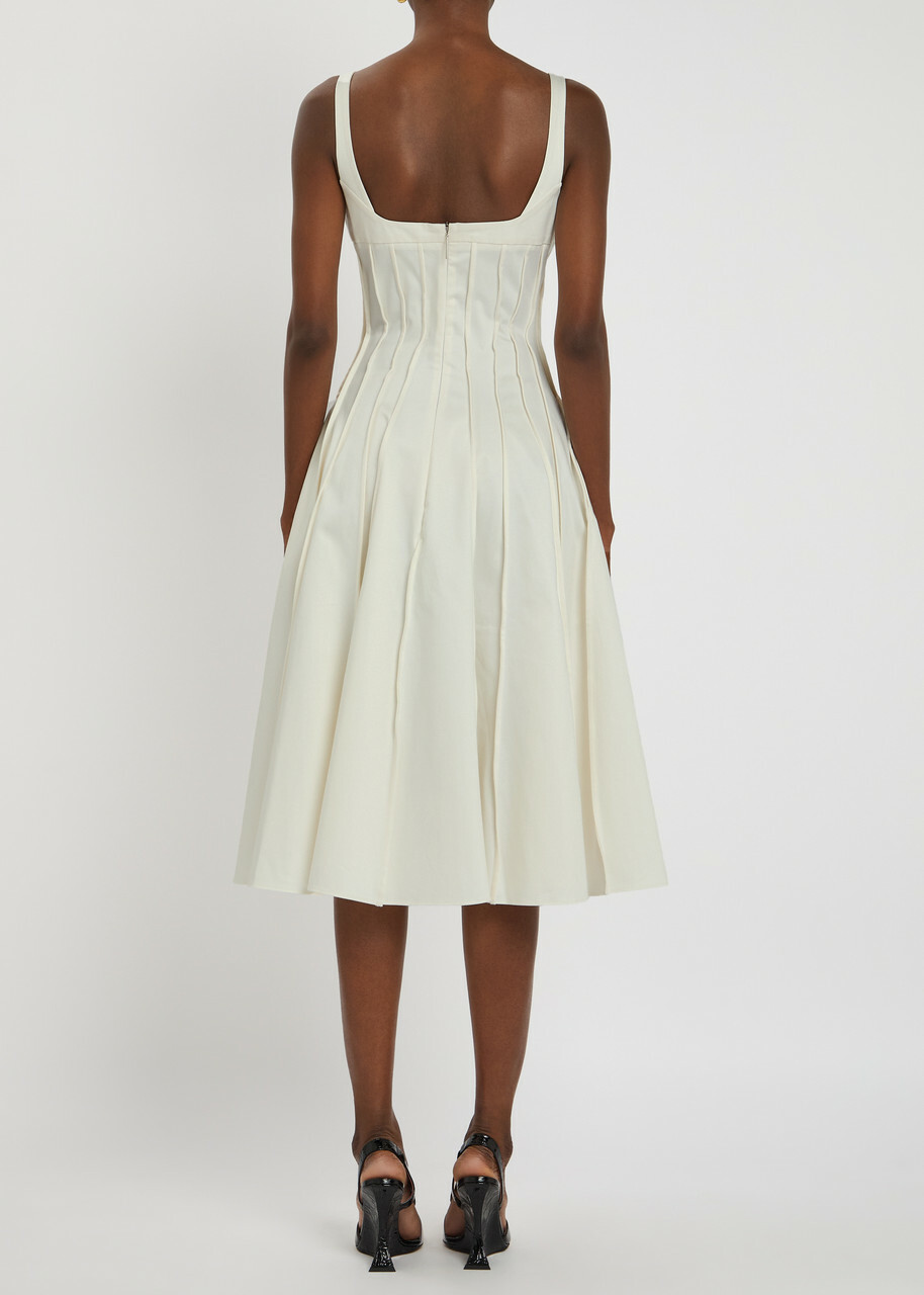 16 Arlington Amalia Stretch-cotton Midi Dress White