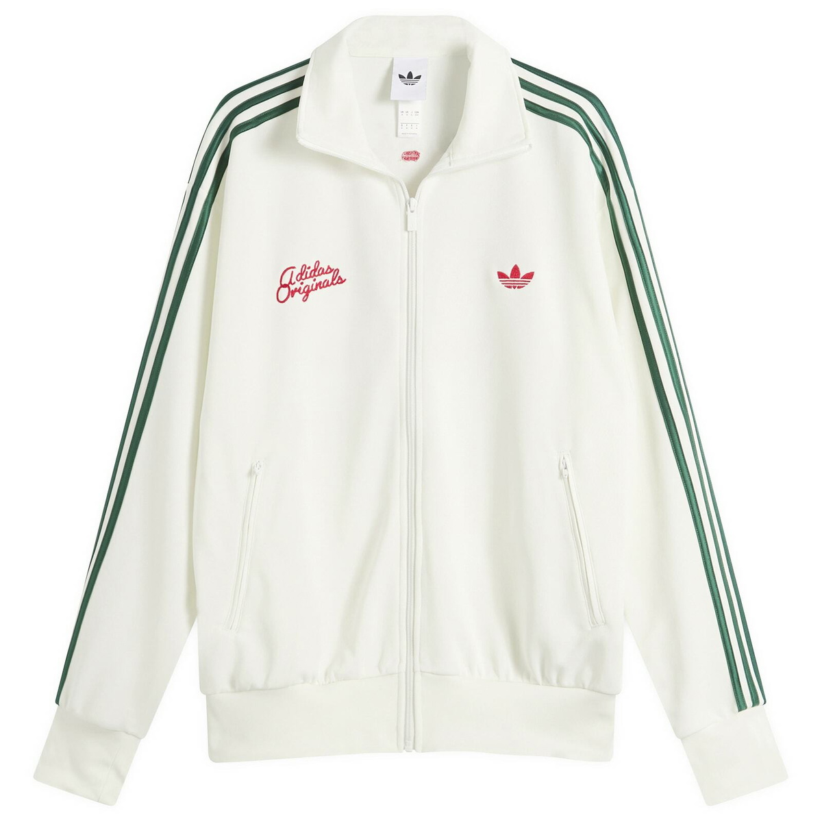 Adidas Men's Embroidered Firebird Track Top in Off White