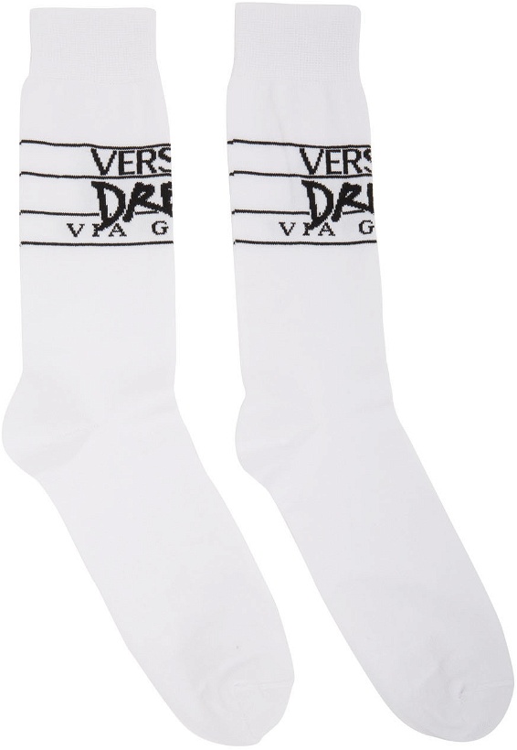 Photo: Versace White & Black Dream Logo Socks