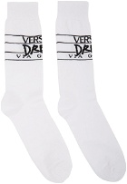 Versace White & Black Dream Logo Socks