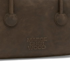 MARGESHERWOOD Women's Soft Boston Bag in Washed Brown Embossed Pull-Up 