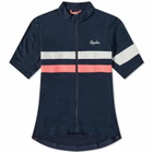 Rapha Men's Brevet Jersey in Dark Navy/High-Vis Pink/White
