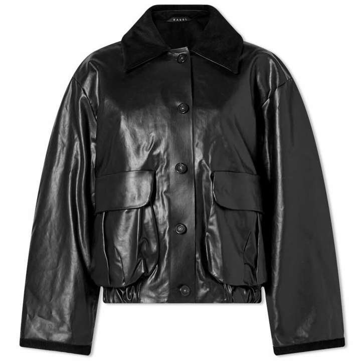 Photo: KASSL Editions Women's Corduroy Collar Bomber Jacket in Black