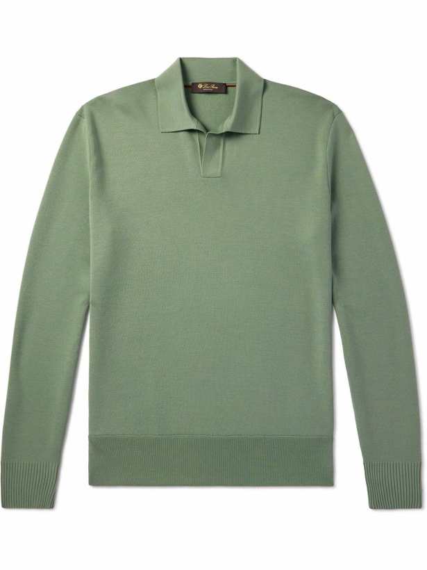 Photo: Loro Piana - Aspen Wool Polo Shirt - Green