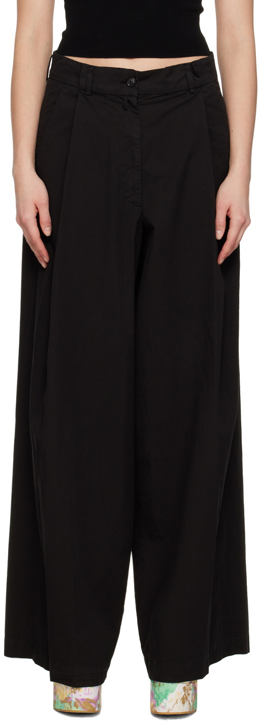 Dries Van Noten Black Wide-Leg Trousers Dries Van Noten