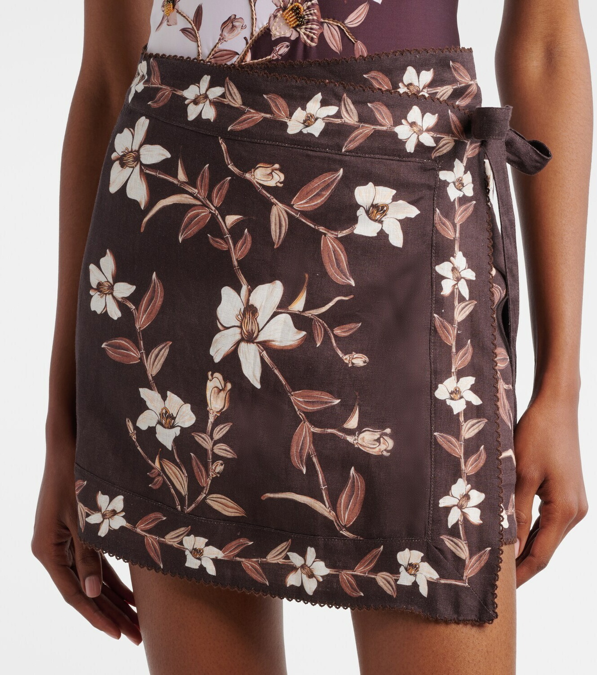 Agua by Agua Bendita Luna floral linen beach cover-up