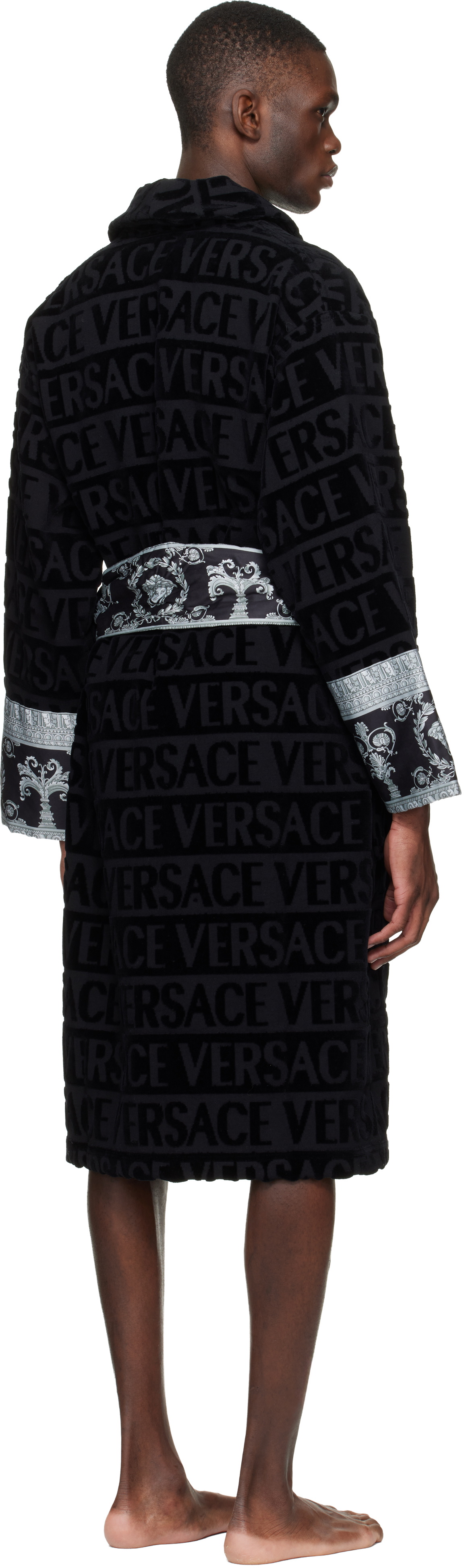 Versace Black 'I Heart Baroque' Bathrobe