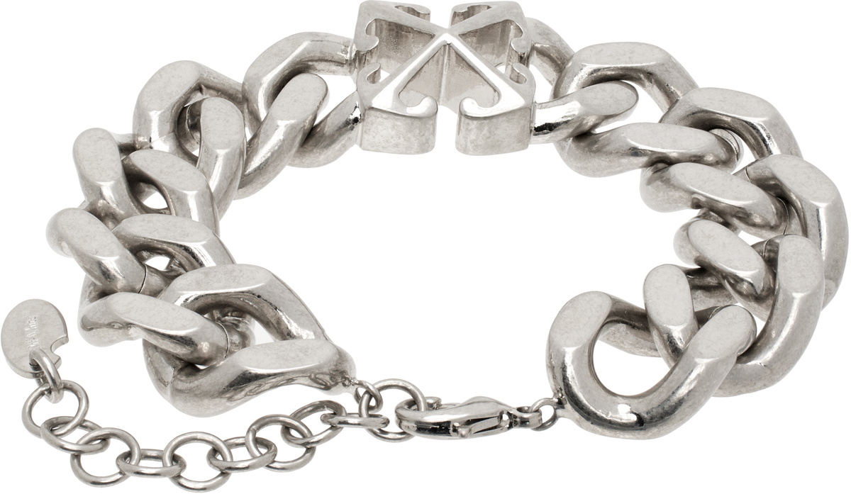 Off-White Silver Arrow Chain Bracelet