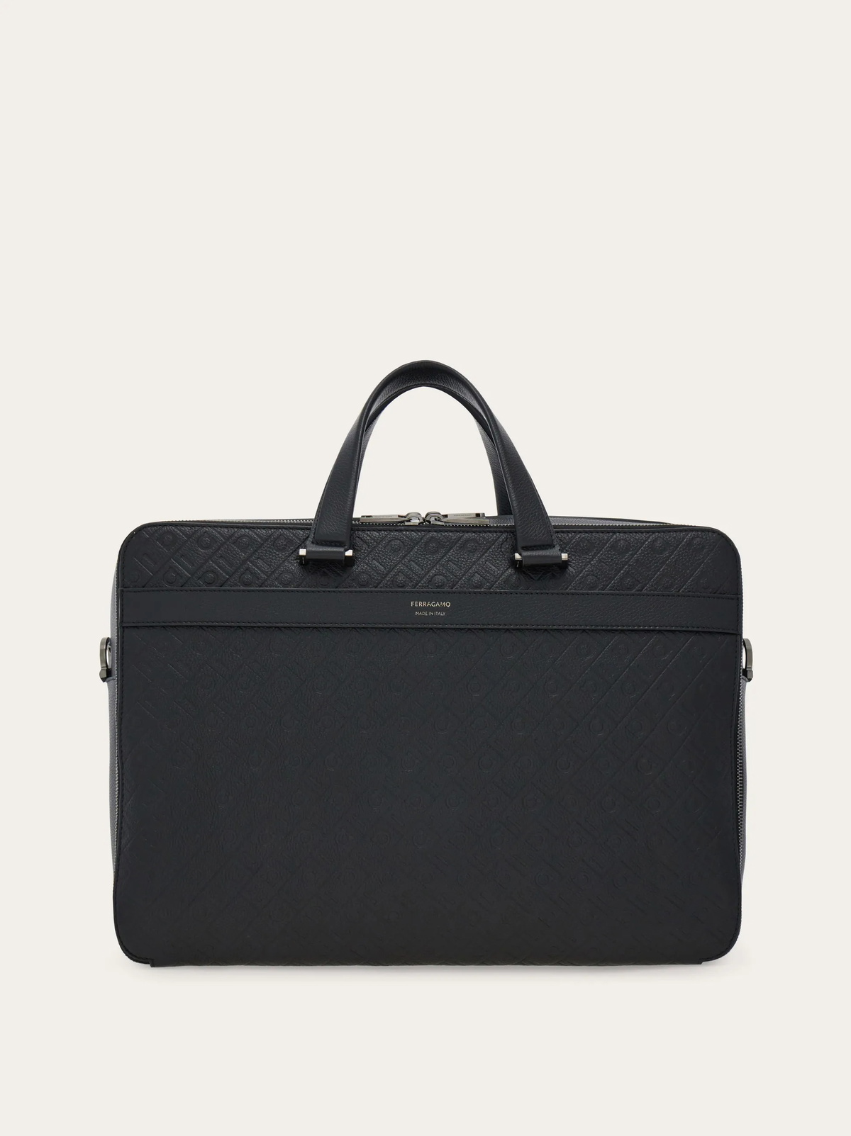 Ferragamo Mens Ferragamo Monogram briefcase in Black