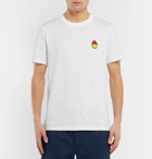 AMI - The Smiley Company Slim-Fit Embroidered Cotton-Jersey T-Shirt - Men - White