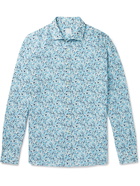 120% - Floral-Print Linen Shirt - Blue