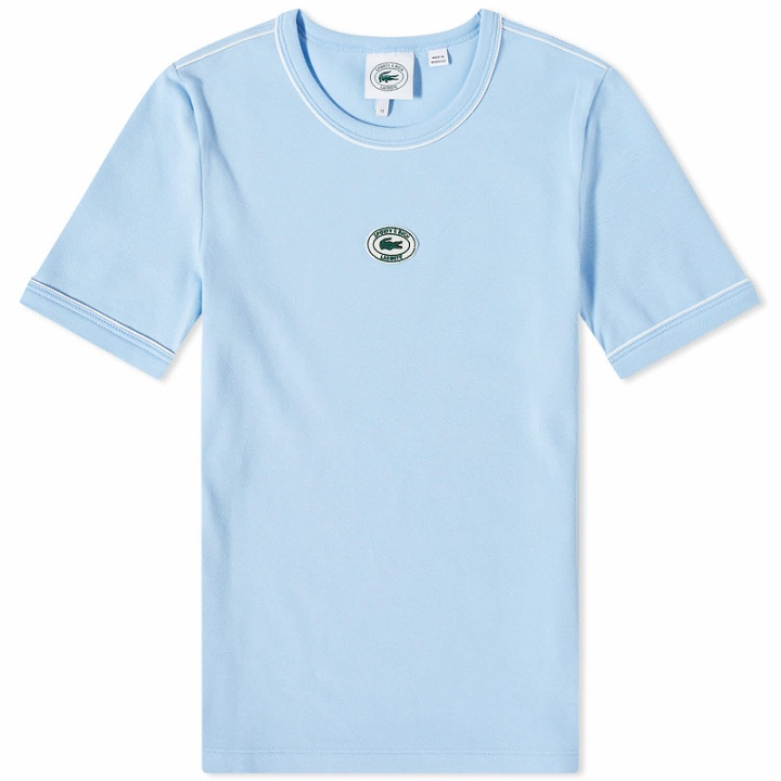 Photo: Sporty & Rich x Lacoste Pique Ringer T-Shirt in Farine/Marine